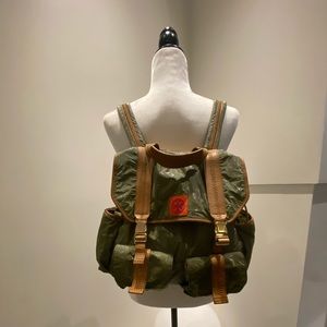 Tory Burch Olive Green and tan back pack